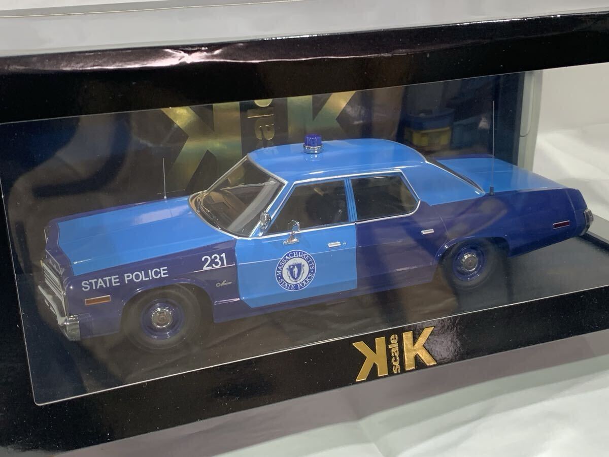 KKscale 1/18 Dodge Monaco 1974 Massachusetts State Police 新品　ダッジ モナコ アメ車 パトカー　マサチューセッツ州警察
