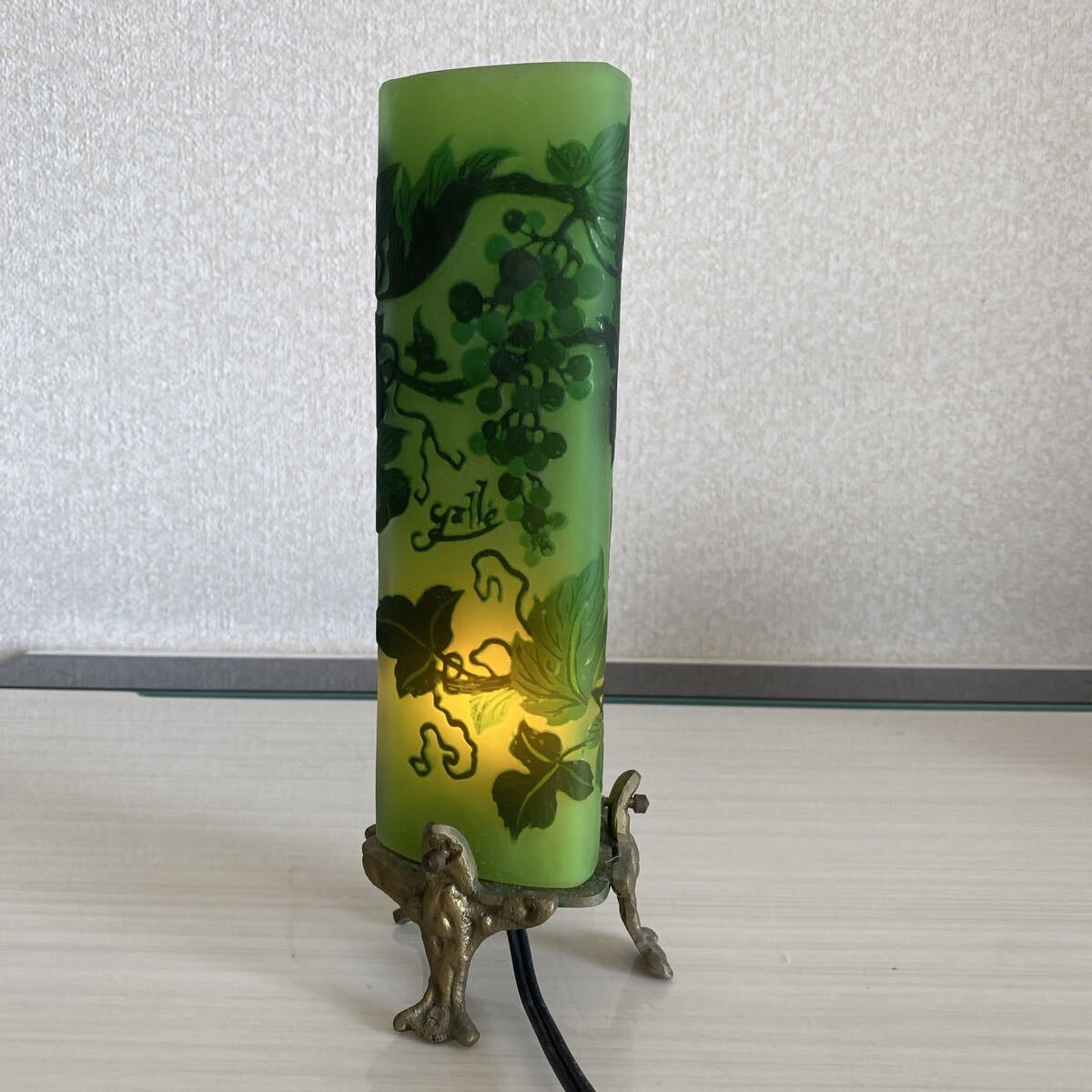 資産家整理品 エミール・ガレ TIP Galle 卓上ランプ 照明 点灯確認済 ランプ テーブルランプ スタンドランプ 西洋美術 ガラス工芸【712】
