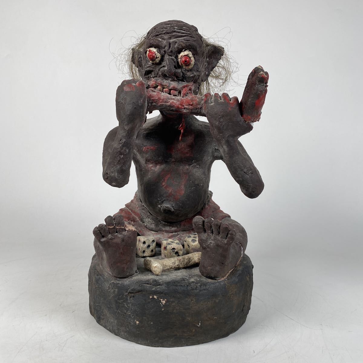 コレクター所蔵品 タイ 呪物 東南アジア 置物 オブジェ 骸骨 髑髏 ゾンビ 骨董品 古美術品 詳細不明 希少 珍品 高さ29.5cm【727】
