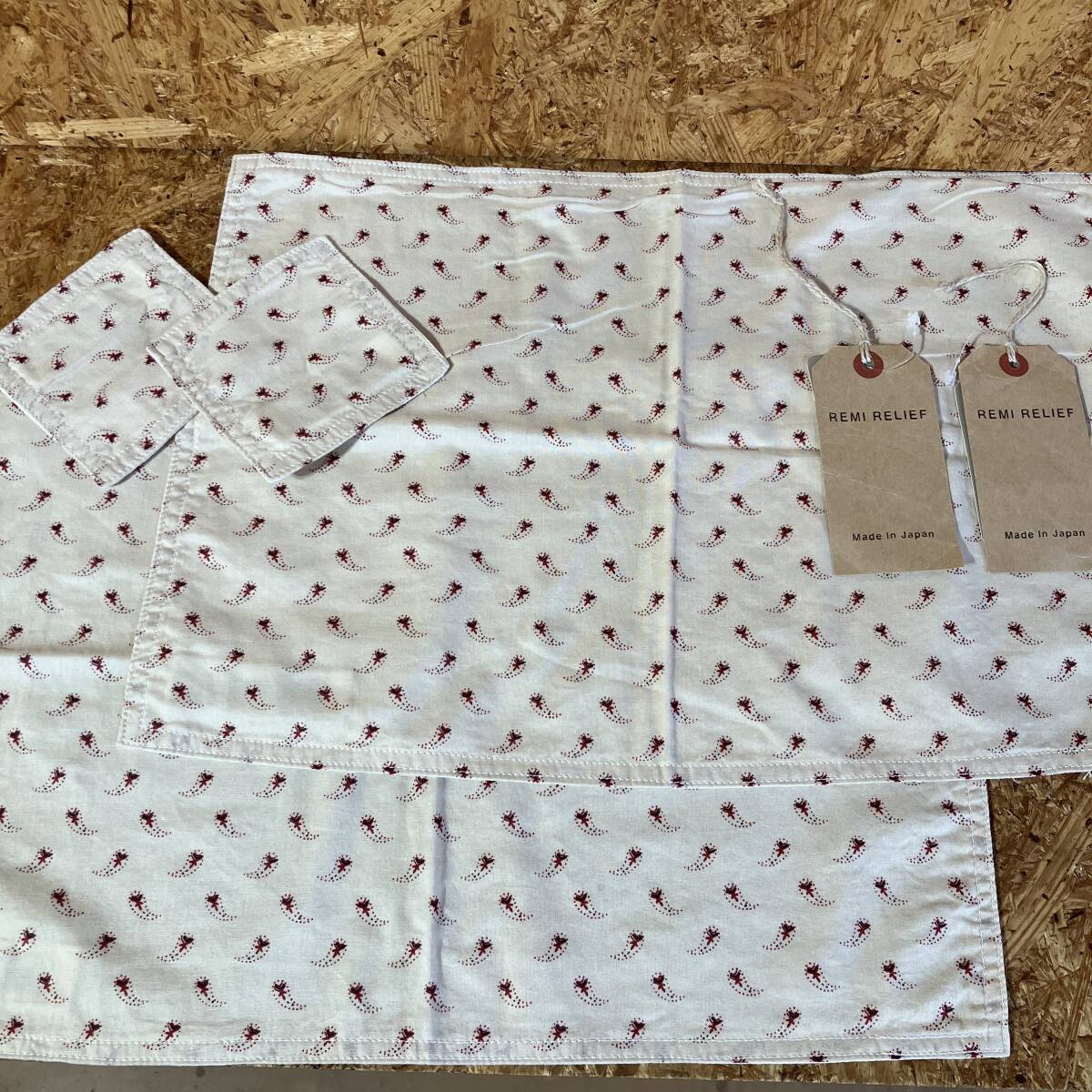 REMI RELIEF JOURNAL STANDARD コースター ランチョンマット 2セット シロ コラボ 別注 限定 レミ レリーフ バンダナ Made in Japan