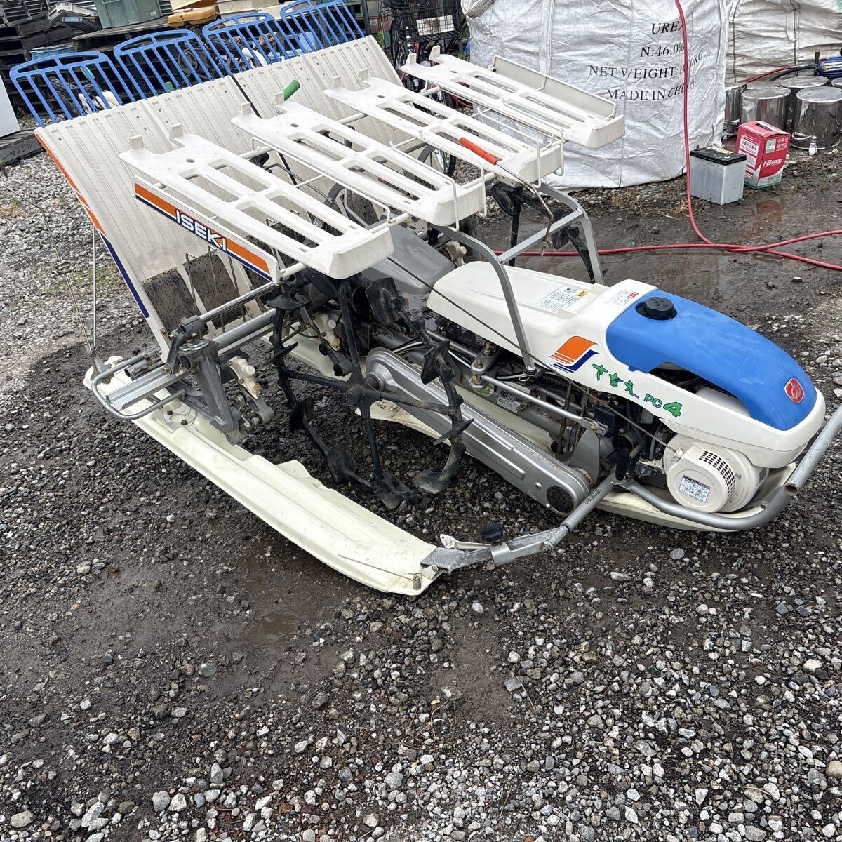 中古イセキ歩行型田植え機さなえPC4.実動4条 ISEKI