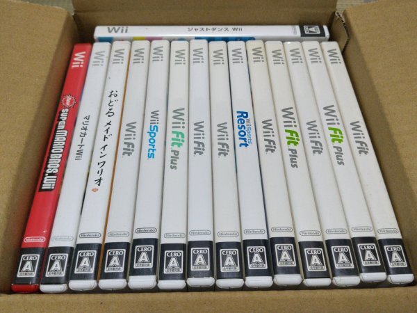 Wiiまとめ15本セット　スーパーマリオ/マリオカート/おどるメイドインワリオ/ジャストダンス/Sports/Fit/Fitplus/Resort ◆NINTENDO任天堂
