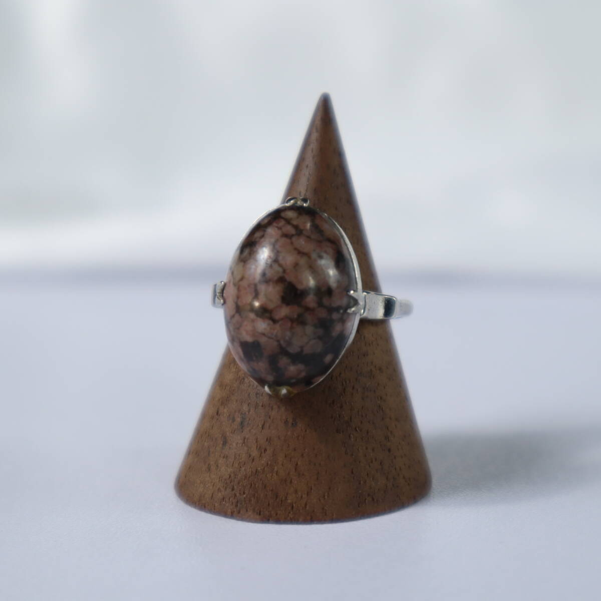 シルバー 刻印 天然石 オーバル リング 指輪 総重量4.15g アクセサリー ジュエリー ヴィンテージ レトロ 1点物
