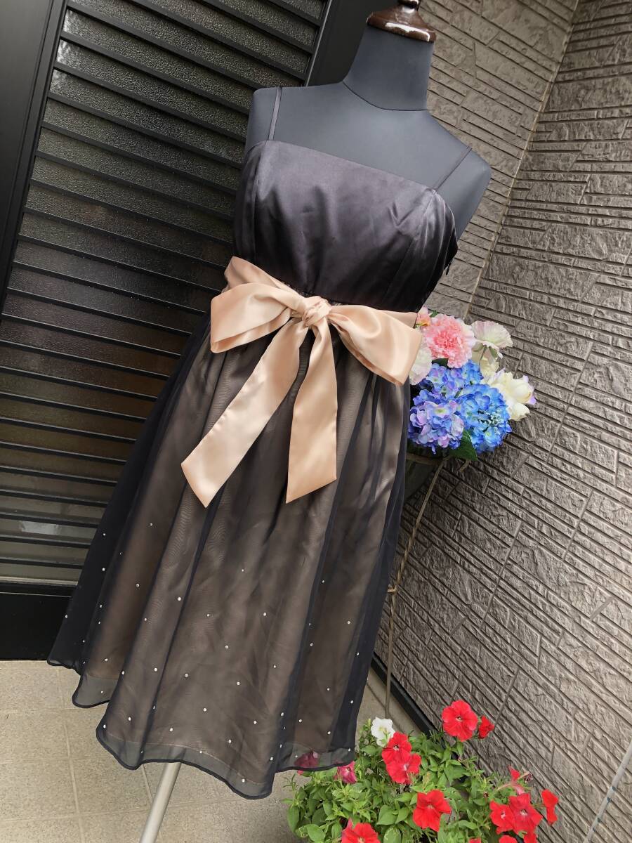marie claire 　マリクレール　スリップドレス　フォーマルワンピース　ドレス　美品　L　送料230円　シフォン　キャバ嬢ドレス