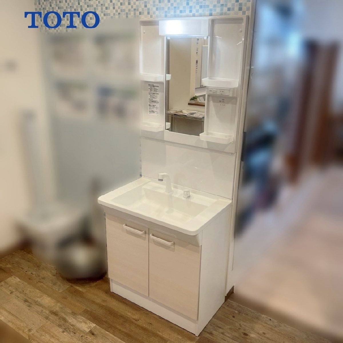 ★引取限定★ ショールーム展示品 TOTO 洗面化粧台 間口75cm Vシリーズ １面鏡 /D5148