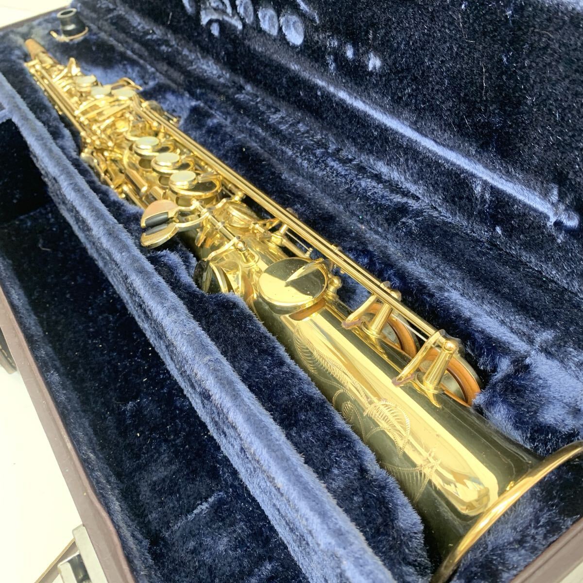1円~! YAMAHA ヤマハ YSS-62 3709 ソプラノサックス 日本製 管楽器 ハードケース 彫刻 花 