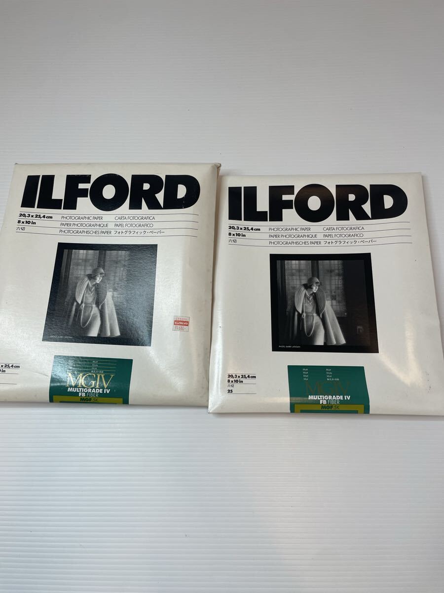 新品1含 イルフォード モノクロ印画紙 2個 MULTIGRADE IV FB MGF 5K (六切) バライタペーパー 暗室用品 ILFORD