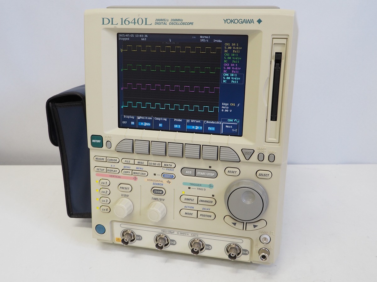 YOKOGAWA デジタルオシロスコープ DL1640L 200MS/s 200MHz 700980プローブ３本付き ＊429963