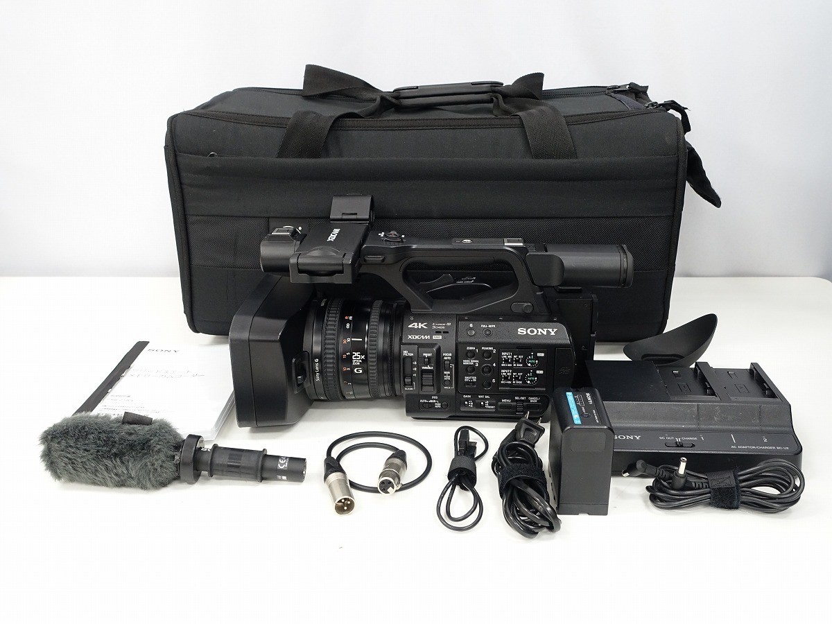SONY PXW-Z190 4K 60p XDCAMメモリーカムコーダー 25倍ズーム 動作品 / ECM-VG1 BC-U2A BP-U60 SC206バック付き *453317