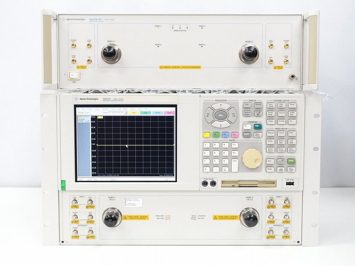 Agilent Technologies E8361A PNA Network Analyzer 10MHz-67GHz / N4421B H67 S-Parameter Test Set 付き *451428 429