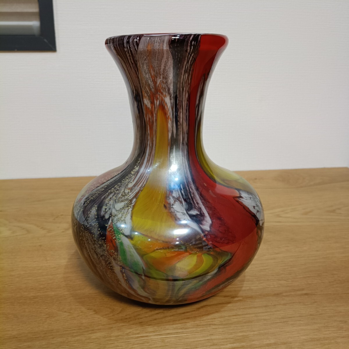 KI-7① KAMEI GLASS OSAKA 花瓶 フラワーベース 高さ約25cm 幅約20cm ガラス工芸 オブジェ 花器 カメイガラス