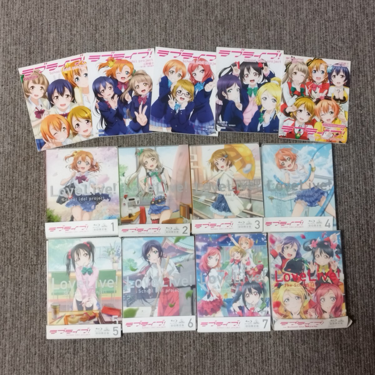 (7-44)ラブライブ！ Blu-ray 初回限定版 全7巻+劇場版 特典冊子5冊セット サイン入りディスクあり μ's 現状品
