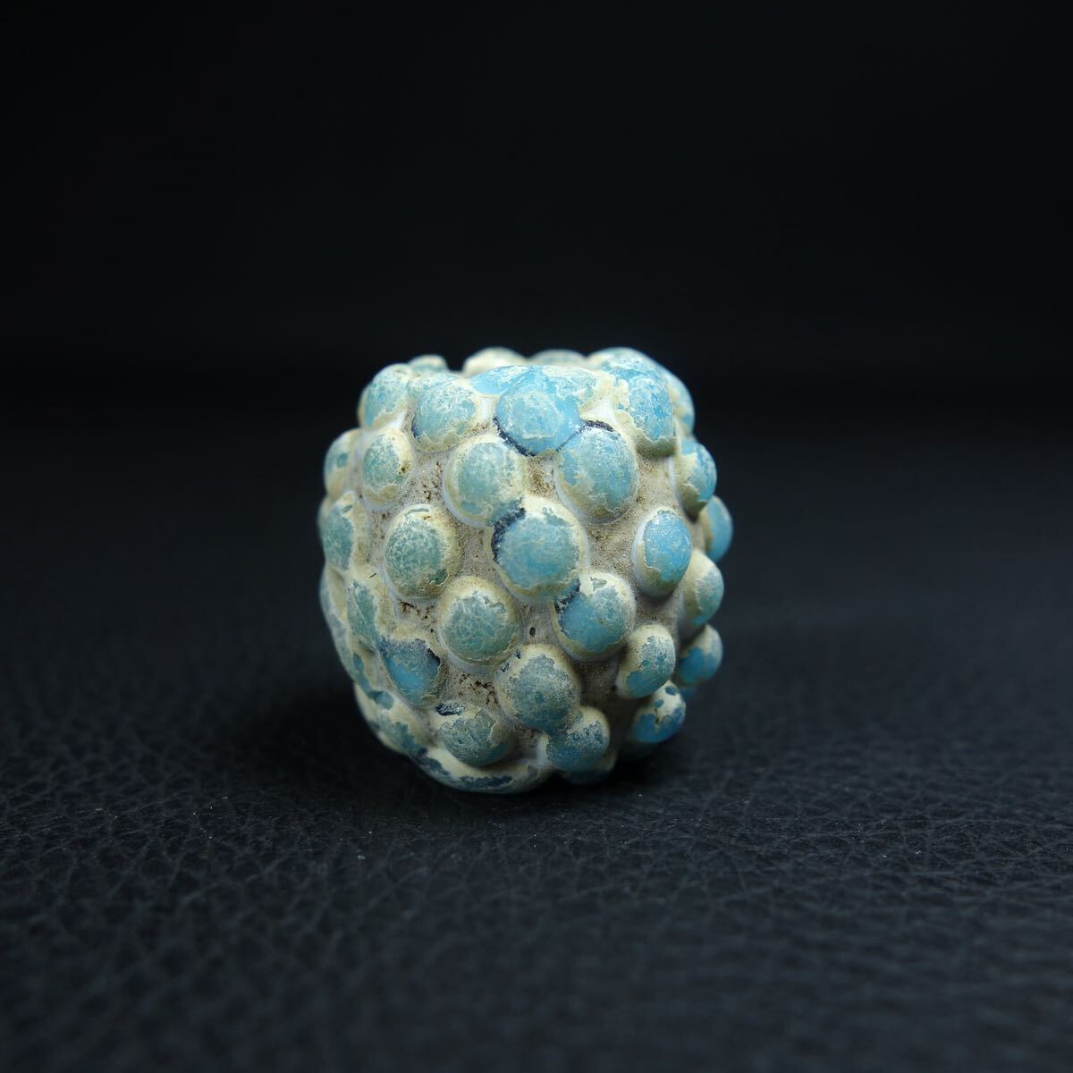 漢時代 藍色琉璃珠 T古珠 蜻蛉玉 ガラス玉 出土品 骨董品 收藏品 遺品整理 旧家蔵出し