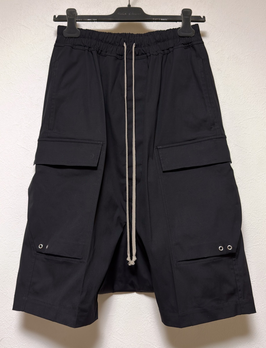 Rick Owens 26SS リックオウエンス カーゴポッズ　cargo pods ショーツ　サルエル　ハーフパンツ RU01F2389-TE ブラック サルエル ドロスト