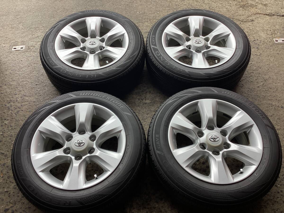 M9618 TOYOTA プラド純正 17インチ 7.5J +25 139.7/6H＆215/60R17 ミゾあり 夏タイヤ 4本 ハイエース 200系