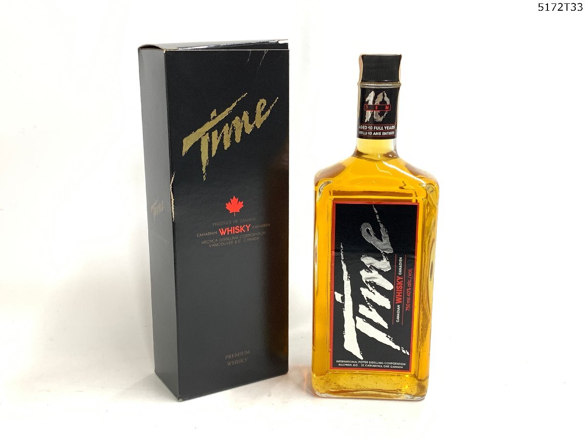 未開栓 Time タイム TEN テン 10年 カナディアン ウイスキー 750ml 40% PREMIUM WHISKY 洋酒 古酒 箱付き 5172T33.