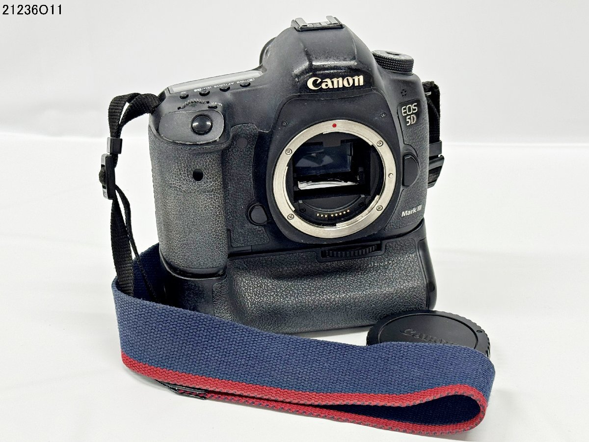 シャッターOK Canon キャノン EOS 5D MarkⅢ イオス 一眼レフ デジタルカメラ ボディ BG-E11 バッテリーグリップ付 21236O11-7