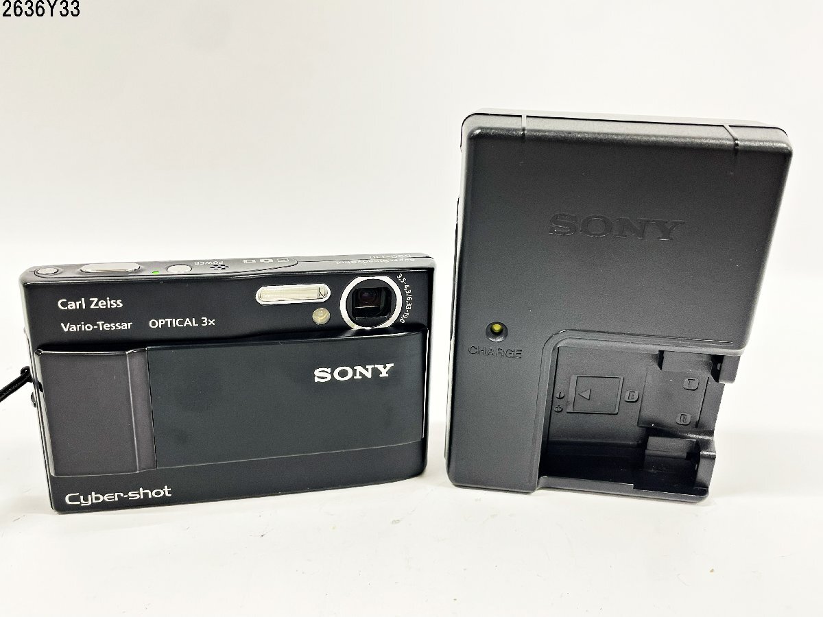 シャッターOK SONY ソニー Cyber-shot サイバーショット DSC-T10 ブラック コンパクト デジタルスチルカメラ バッテリー有 2636Y33-12