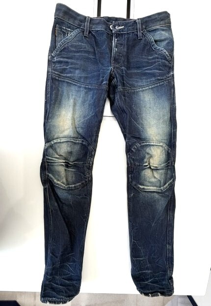 ★美品＆希少！G-STAR RAW　ジースターロゥ　メンズ・バイカーデニム・立体裁断デニム　中古！