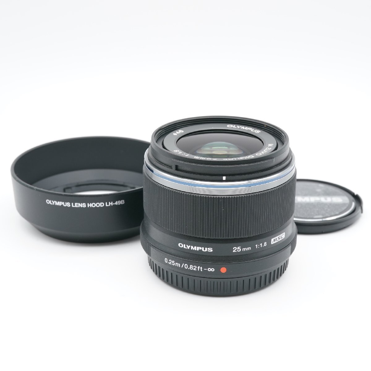 ほぼ新品 オリンパス OLYMPUS M.ZUIKO DIGITAL 25mm F1.8 ブラック あると嬉しい純正フード付！