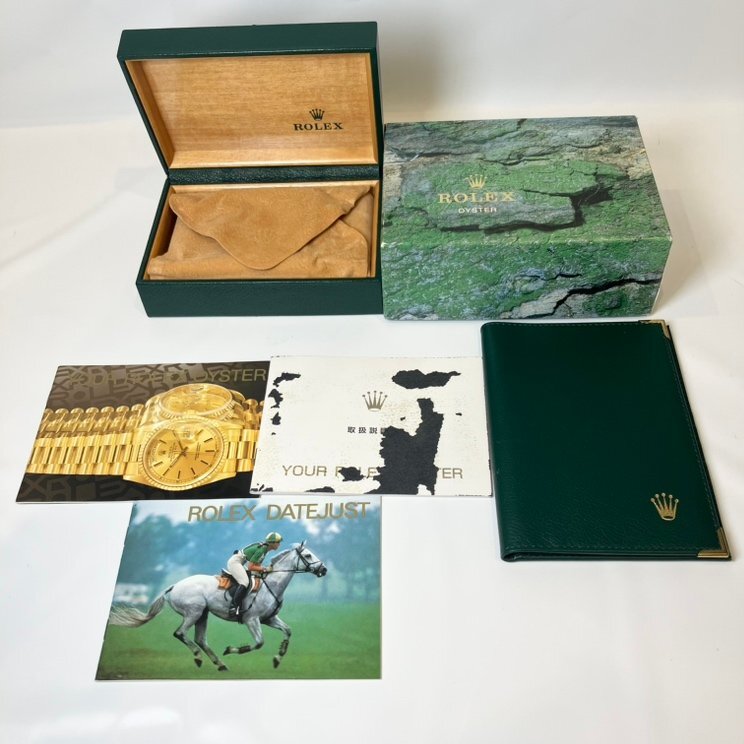 ■ROLEX 空き箱 ロレックス 純正BOX 68.00.55 カードケース 冊子付 外箱 内箱 ケース グリーン 計1点 【買取まねきや】
