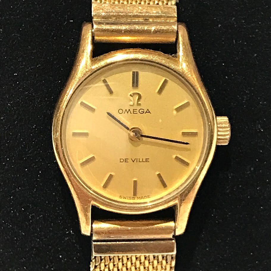■OMEGA DE VILLE オメガ デヴィル レディース 腕時計 ゴールドカラー 総重量 約22.02g 1点【買取まねきや】