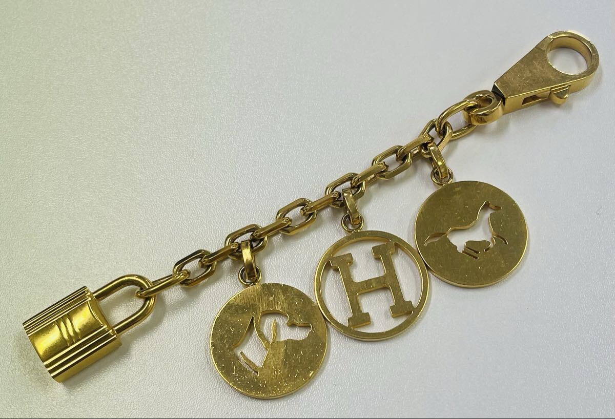 エルメス HERMES アミュレット4 ブルロック 1円スタート 馬 犬 カデナ チャーム GP ゴールド キーホルダー 希少 アクセサリー