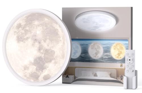 Antree LED シーリングライト 6畳~8畳 30W 3600lm 間接光常夜灯 おしゃれ 天井照明器具 月ライト 月 リモ