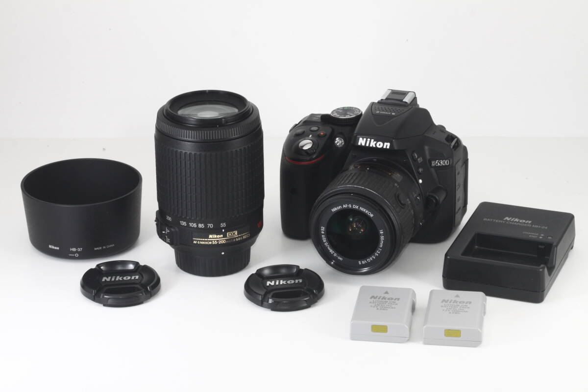 ★新品級美観★ Nikon D5300 18-55mm 55-200mm ダブルズームキット ★完動品★ ニコン #137