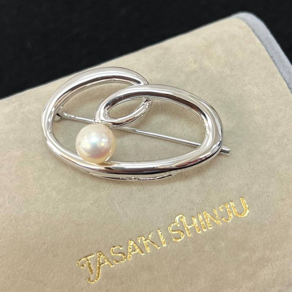 田崎真珠 TASAKI 本真珠 パール シルバー ブローチ ヴィンテージ SILVER アコヤ