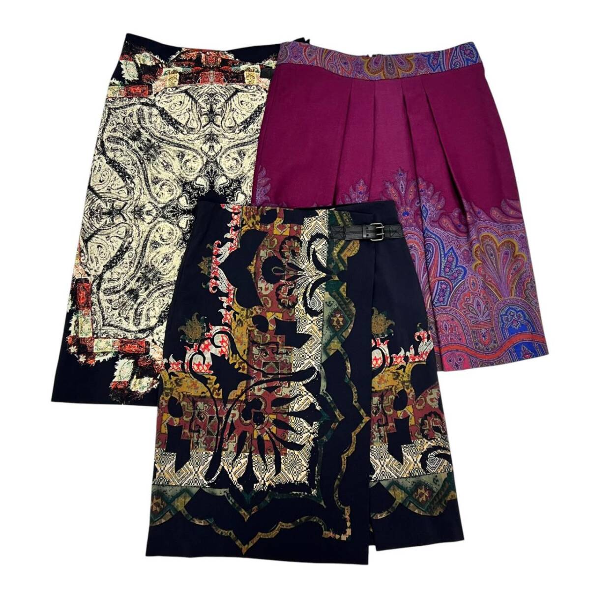 ETRO シルク ウール ペイズリー柄 スカート3点セット サイズ F