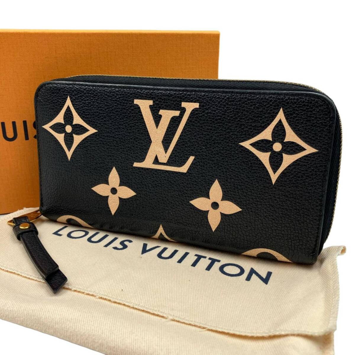 LOUIS VUITTON ルイヴィトン モノグラムアンプラント ジッピーウォレット ラウンドファスナー長財布 バイカラー ノワール RFID M80481