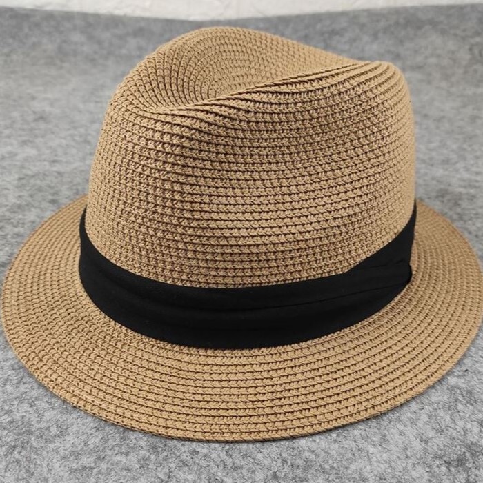 つば4ｃｍ Ｌsize BEIGE 大きい帽子 たためる麦わらハット やわらかくてたたんで 持ち運び便利