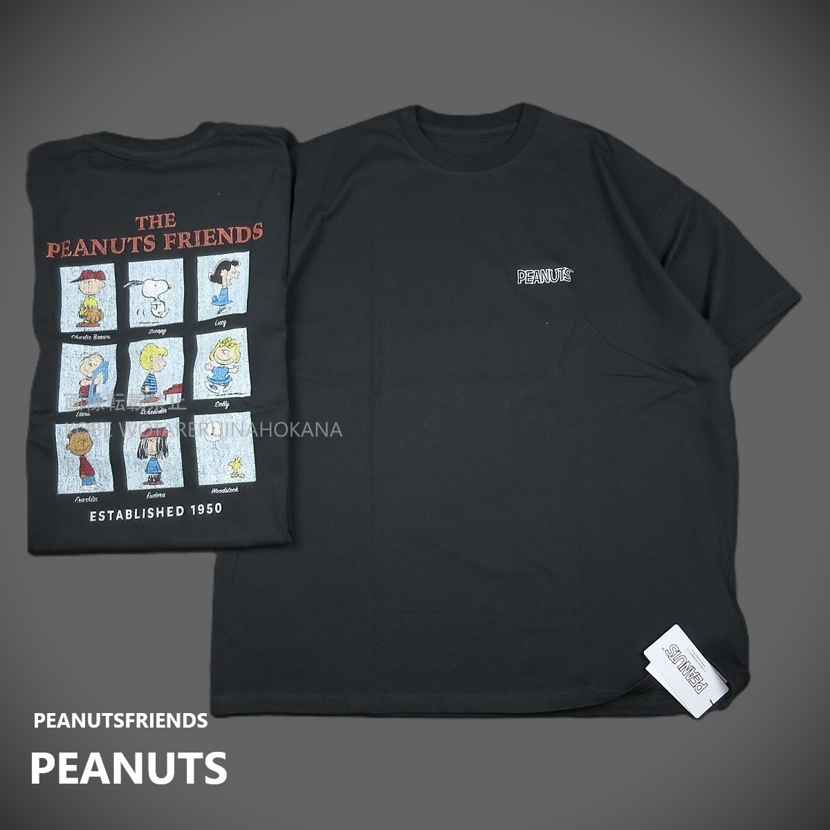 新品 ■ PEANUTS SNOOPY ピーナッツ 刺繍 バックプリント ヴィンテージプリント PEANUTS FRIENDS 半袖Tシャツ 1007 /（PF）F250スミ【F】