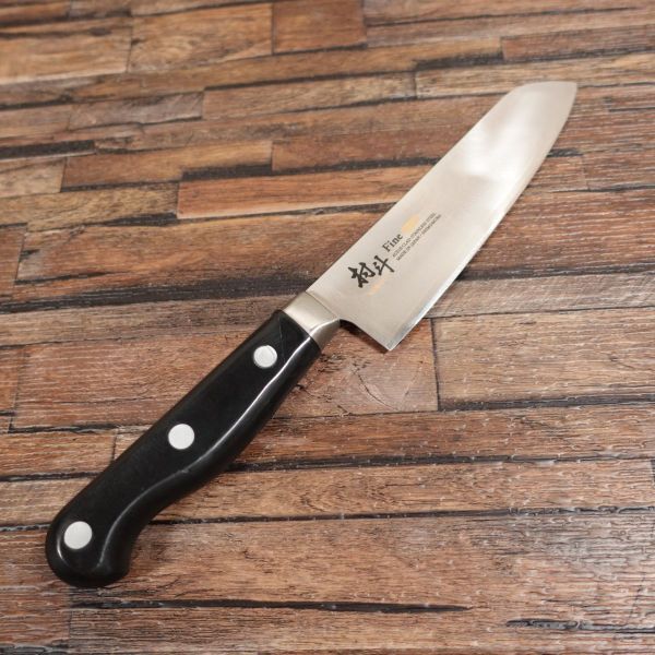 村斗 三徳包丁 研ぎ済 ファイン AUS10 ステンレス 万能包丁 150mm