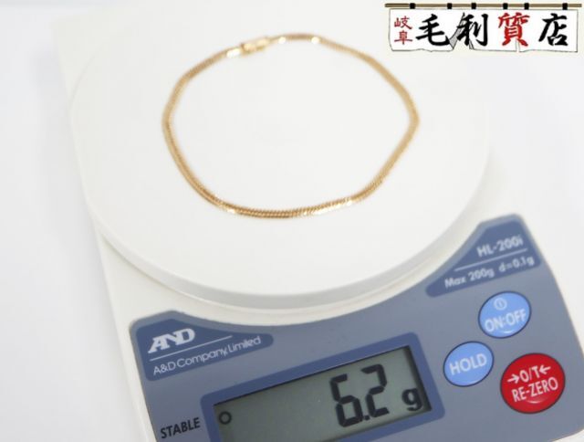 K18 キヘイ 喜平 アンクレット 12面トリプル 6.2ｇ 12メントリプル イエローゴールド 18金 750 YG【中古】ジュエリー