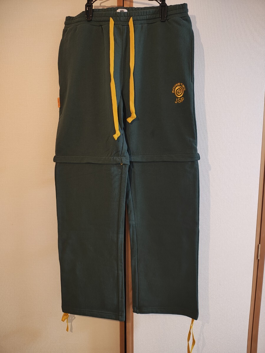 【希少コラボ】ROUND TWO × JSP 2WAY スウェットパンツ M グリーン