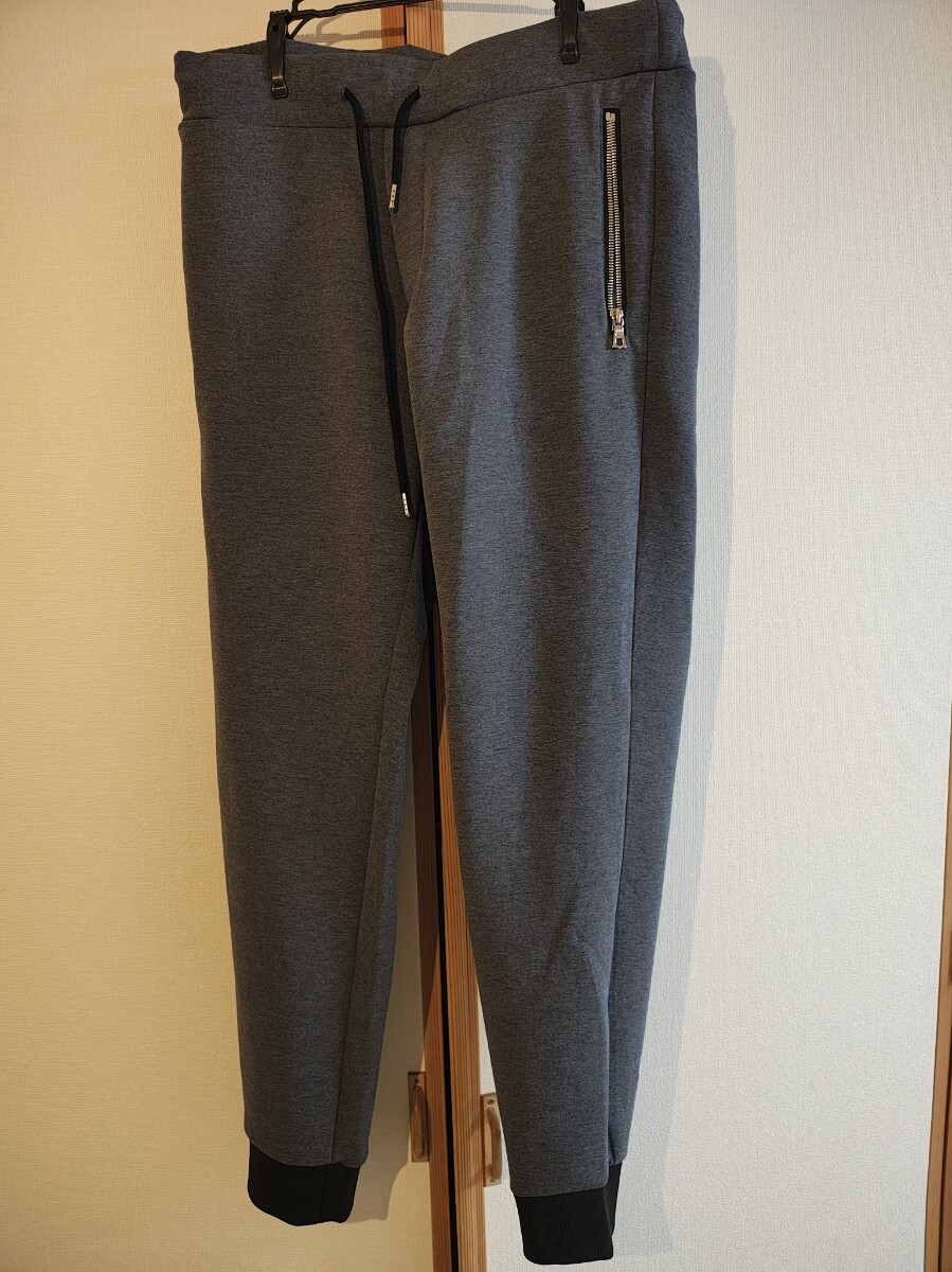 【古着】BARNEYS NEWYORK バーニーズニューヨーク スウェット イージーパンツ チャコールグレー XL ジップデザイン