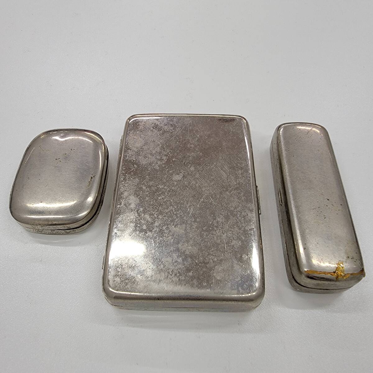 医療器具ケース 3点◇SHINSEI/新生/ステンレス製/昭和レトロ/当時物/注射器容器/消毒/保管/金属製/ツールBOX/古道具タグボート