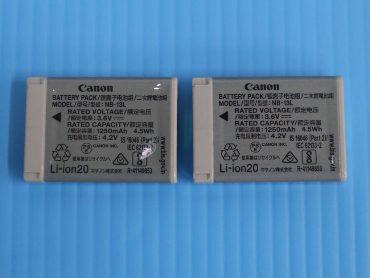 SM0005 &'' 2個セット 純正 Canon NB-13L バッテリーパック 3.6V 1250mAh 4.5Wh PowerShot G7X G9X SX720 HS SX730 HS 動作品