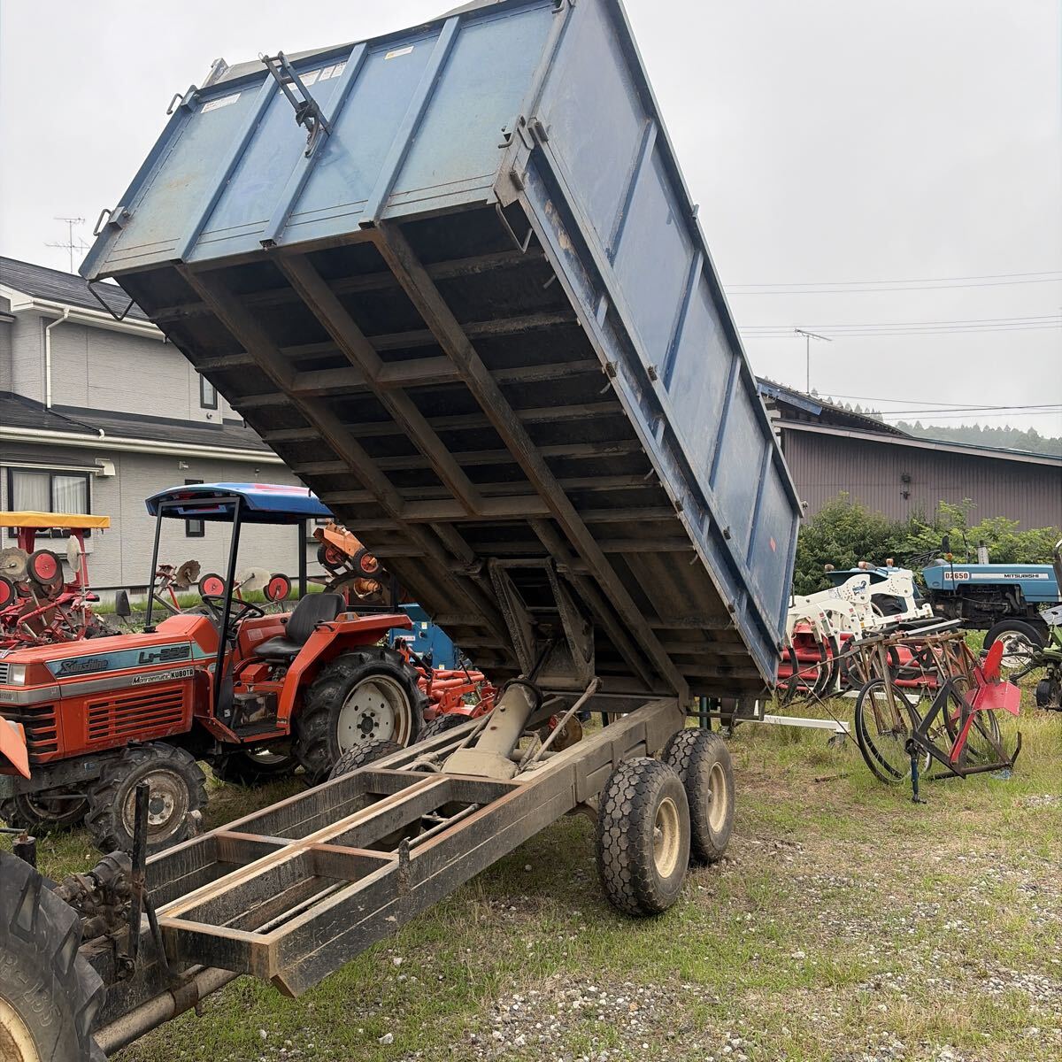 　トラクタートーレラー　PTO 油圧式　荷台幅188cm 長さ380cm 引き取りOK 配送は送料相談　青森十和田市