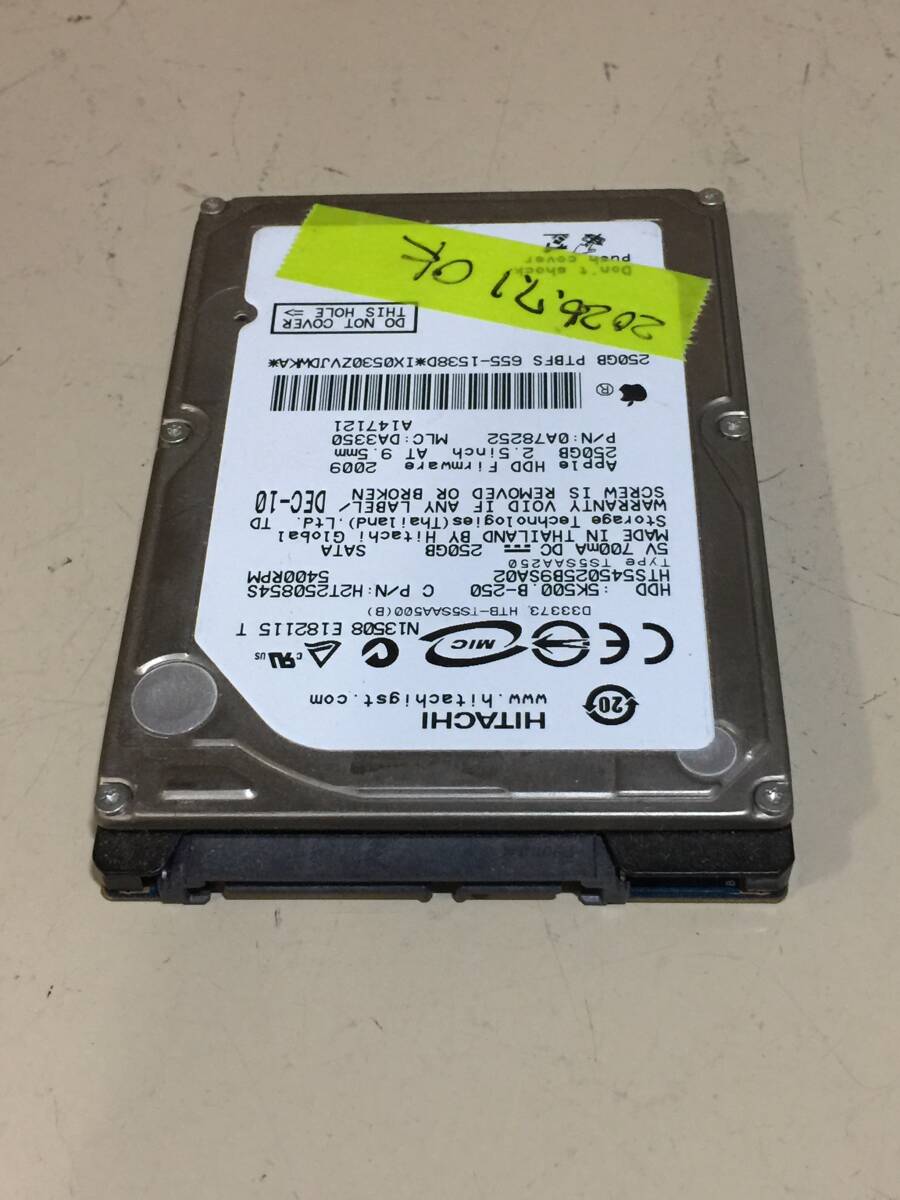 170サイズ詰め放題|未チェックジャンク扱い|2026.7.4 sata 2.5hdd 日立 5k500.b-250 250gb 初期化できた