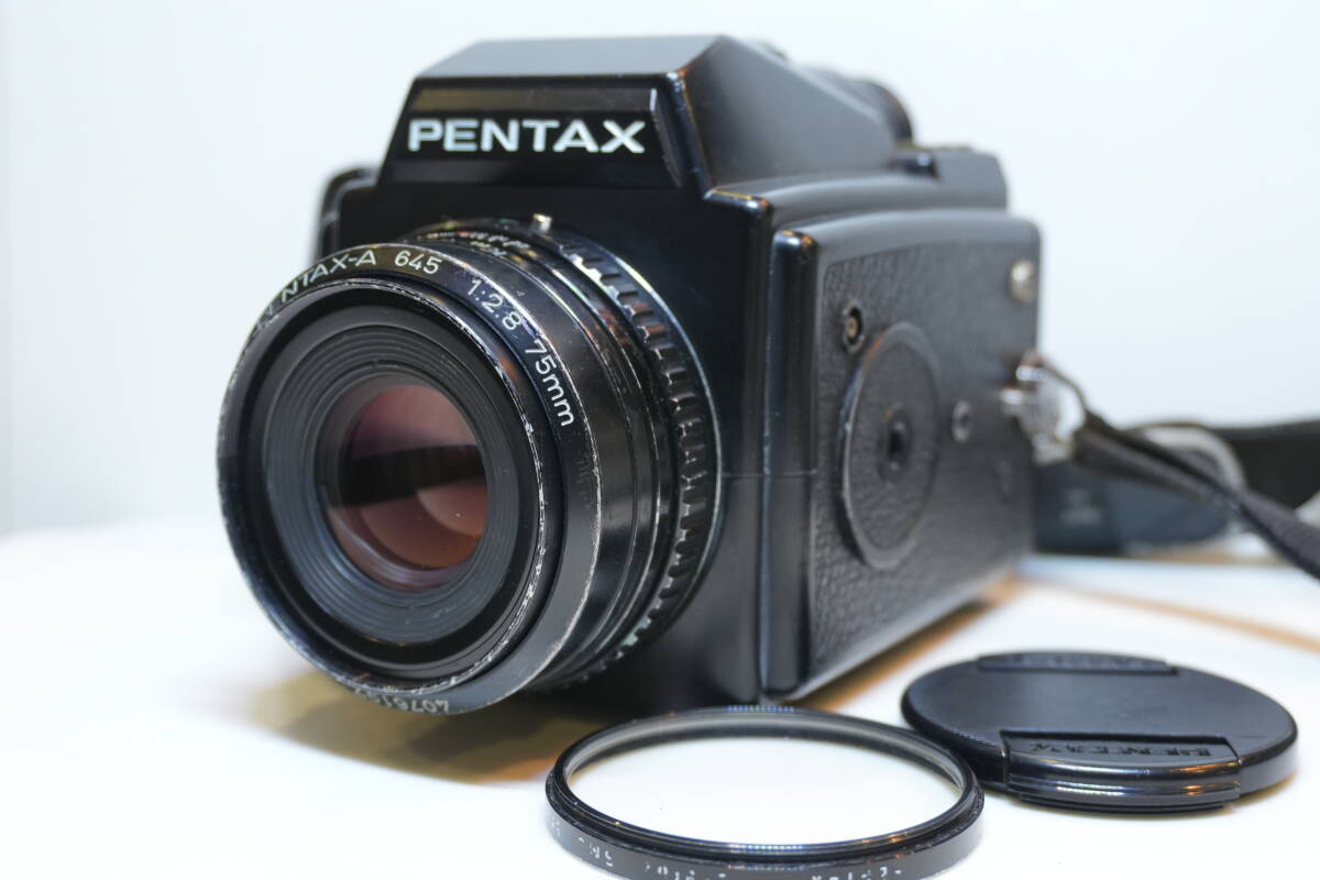 【動作品】PENTAX 645 中判フィルムカメラ　SMC PENTAX-A 645 75mm F2.8
