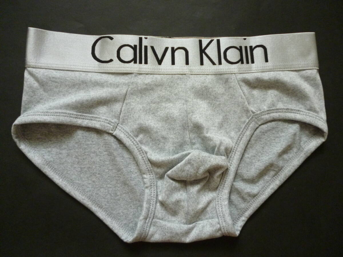 Calivn Klain　カルバンクライン　メンズ　ブリーフ　ウエストゴム　ロゴ入り　M　グレイ