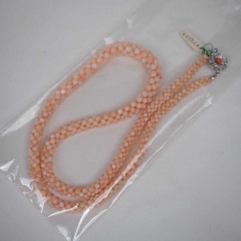 【金富士】未使用天然珊瑚ネックレス　長さ60ｃｍ　本物保証