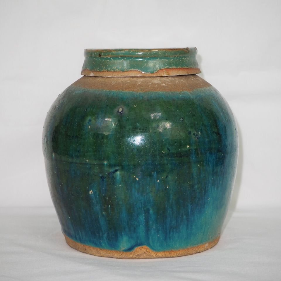 【金富士】値下げ中　明時代　孔雀青釉人頭壺　高さ16.5ｃｍ　本物保証　検/李朝高麗骨董明代清代乾隆雍正嘉慶咸豊同治民国万歴宣徳e129