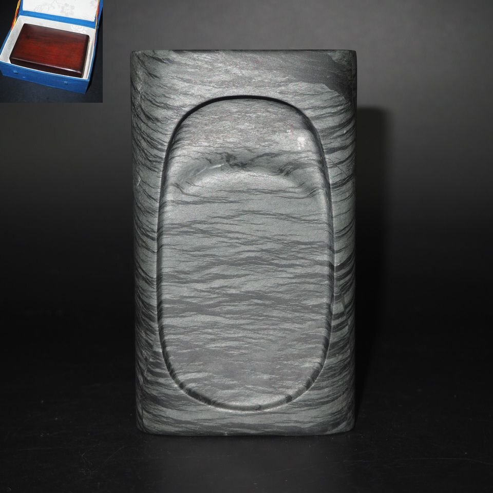 【金富士】値下げ中　四大名硯之一　古い水波紋歙州硯　希少品　文房具文房四宝　検/唐物中国古玩骨董墨和紙文房具硯筆三星紅星古墨和紙