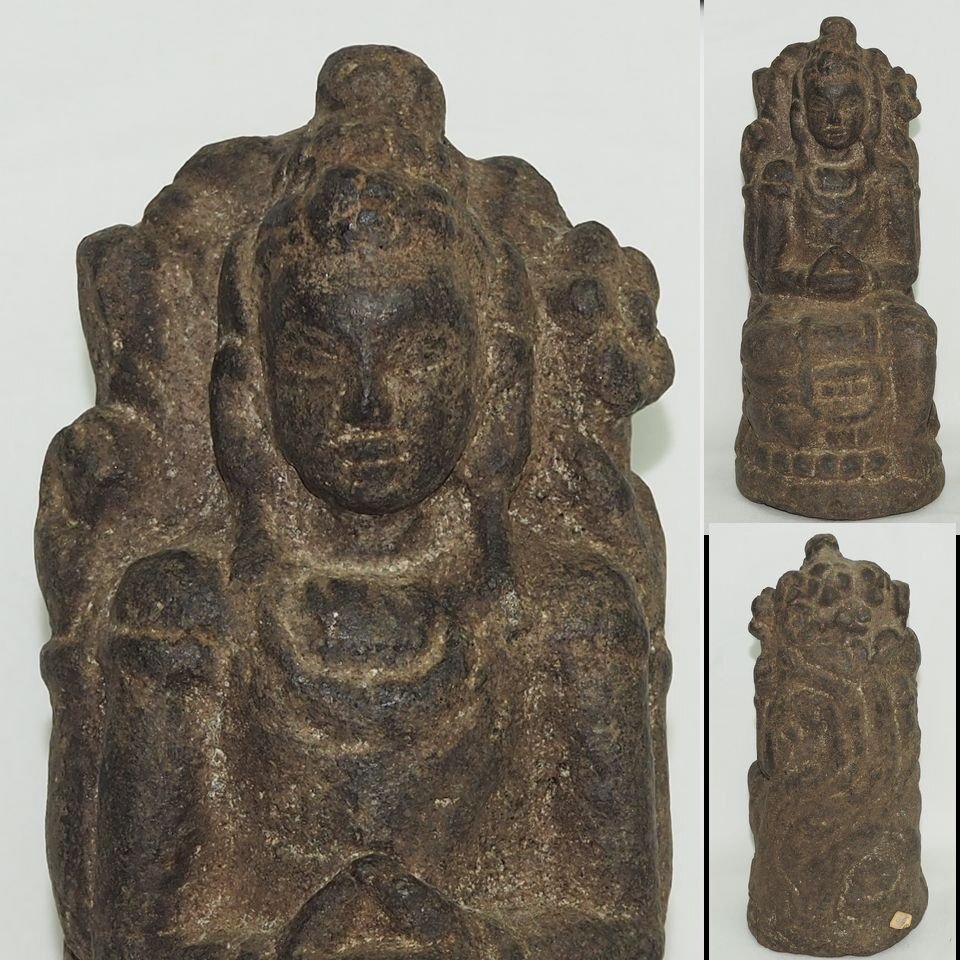 【金富士】値下げ中　クシャーン朝仏教古美術　ガンダーラ石仏　高さ22ｃｍ　検/中国古玩骨董仏教古美術美術品