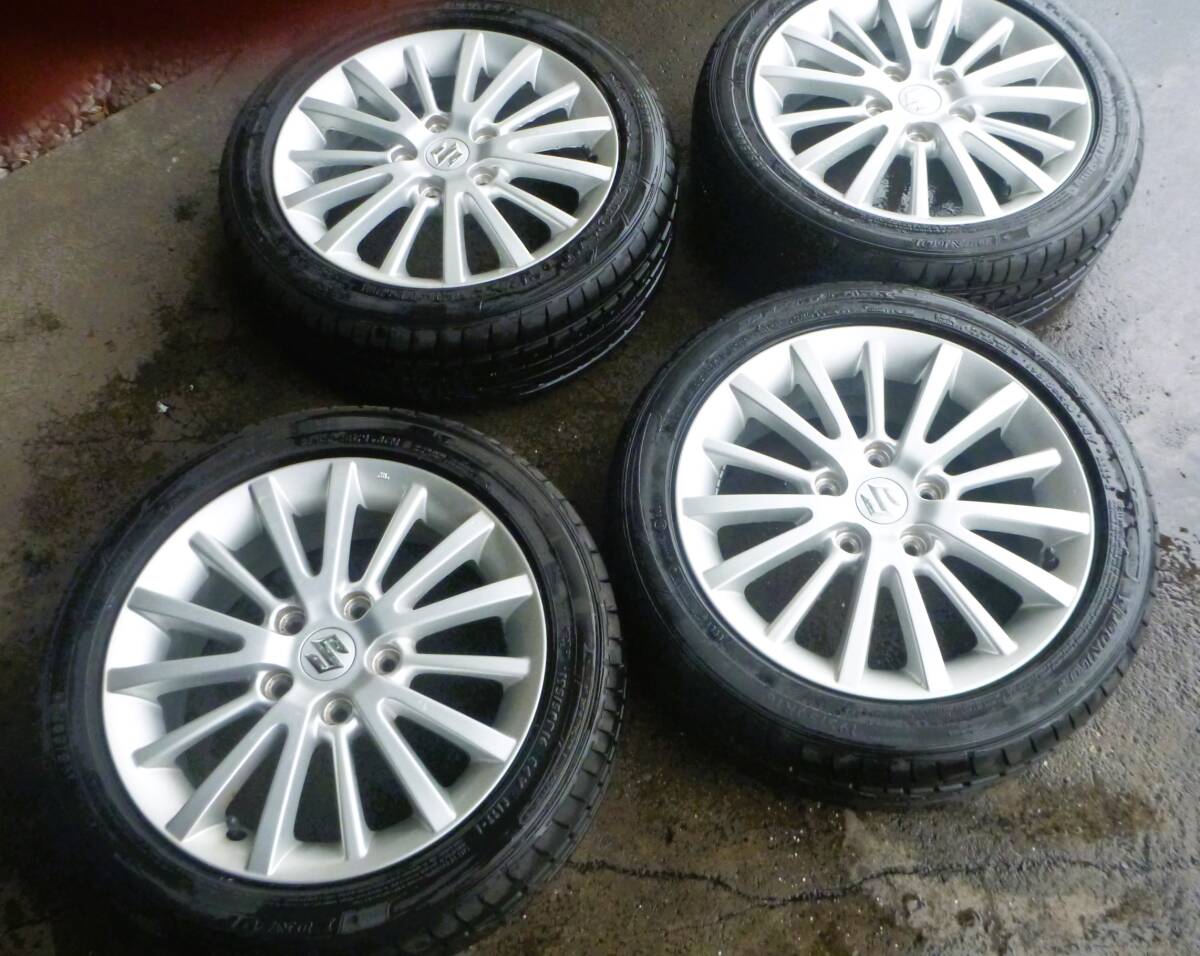 ◆新車時外し　スズキ　スイフトスポーツ　ZC31S　純正アルミホイール　16×6J　5-114.3　195/50R16タイヤ　4本セット