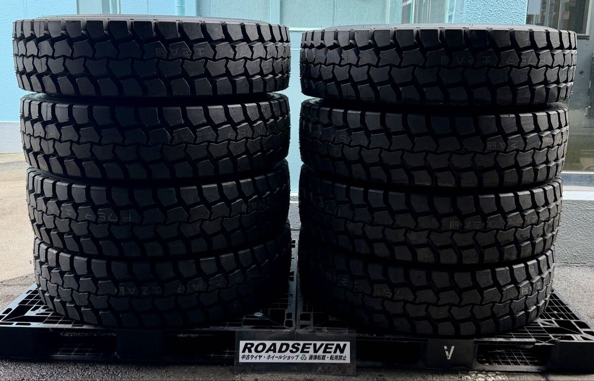 ◆11R22.5 16PR 2025年製 ◆DUNLOP DECTES SP731 8本Set 残り溝:約19.2mm~19.4mm 夏用 新品 ◆送料無料/一部地域除く
